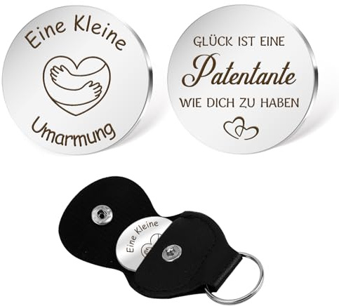 Gishnia Beste Patentante Geschenk,Personalisiertes Glücksbringer,Aufmunterung Geschenke,Geschenk für Patentante,Eine Kleine Umarmung,Patentante Geschenk Weihnachten,Geschenk für Frauen Fragen