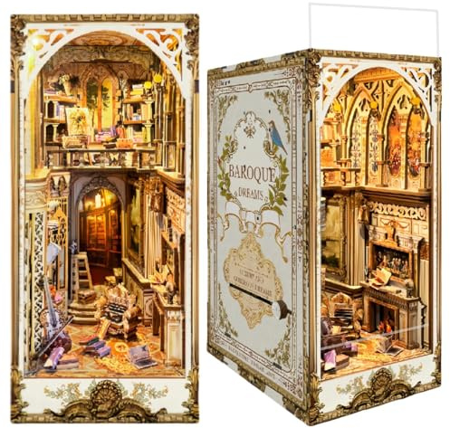 DIY Book Nook Kit - Bücherstützen-Modell – Magische Nachtgasse – Magische Buchnischenszene zum Zusammenbauen, geeignet für Erwachsene (Victoria Prächtiger)