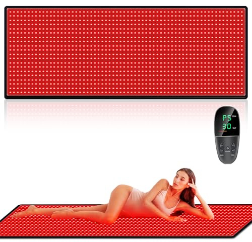 cabpay Red Light Therapy Pad,Red Light Therapy for Body Pain Relief,1280 PCS LEDs Red Light Therapy Mat with Red Light Therapy and Infrared LED Beads,71'' x 31'' Large Mat for Full Body Skin Health