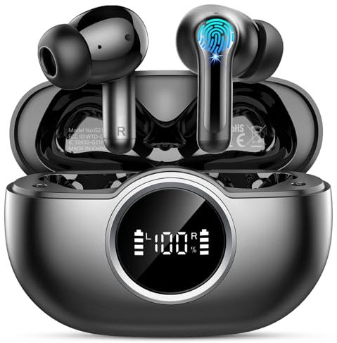 Rinsmola Kopfhörer Kabellos Bluetooth 5.4, Bluetooth Kopfhörer In Ear 2025 Kabellose Kopfhörer Tiefer Bass, ENC Noise Cancelling Mic Wireless Earbuds 36Std Wireless Ohrhörer