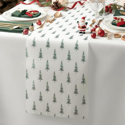Artoid Mode Vlies Vliesstoff Bäume Weihnachten Tischband Tischläufer 30 cm x 25 m, Küche Tisch Dekoration Geburtstage Hochzeit Party Dekor