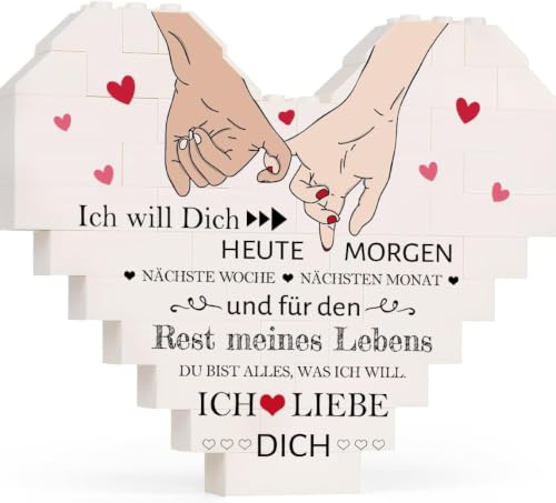 PRSTENLY Ich Liebe Dich Geschenke für Frauen Männer, Geschenke für Ihn Sie | Hochzeitsgeschenk für Partner, Valentinstagsgeschenk für Ihn Sie, Herzförmiges Plakette-Dekoration
