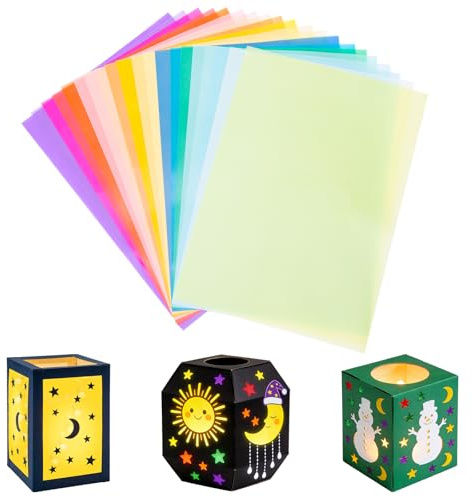 20 Blatt Transparentpapier Bunt A4, Pergamentpapier Zum Bedrucken Bunt | 20 Farben Transparentpapier Origami, Tracing Paper Printable, Wachspapier Zum Basteln Für Sammelalben, Umschläge, Laternen