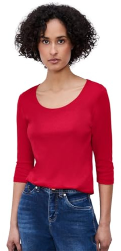 Street One Basic Shirt mit blickdichter Front Salsa red 46