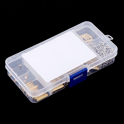 Aolidsive Standoff 270pcs Brass M2 Female Standoff and Screws Assortment Kit with Plastic Box for PCB Motherboard Hardware Spacer Abstandshalter