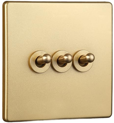 UTTASU Interrupteur à bascule en laiton doré style vintage pour éclairage de maison d'hôtel