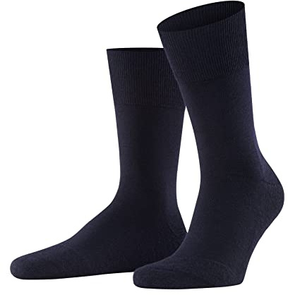 Falke Men's 1 Pair Airport Plus Plain Virgin Wool & Cotton Cushioned Business Socks 12.5-13.5 Dark Navy