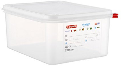 Araven Ermetico 1. 2 L. 12,5 325 x 265 x 20 Gastronorm Hermética 1. 2 litros. 12,5 cm 325 x 265 x 20 mm, Polipropileno, Claro