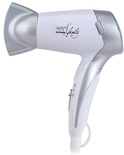 Melchioni Family | Sèche-Cheveux de Voyage HANDY STYLE, Poignée Pliante, Sèche-Cheveux de Voyage avec 2 Températures, Compact et Puissant, Double Alimentation pour Voyage dans le Monde entier
