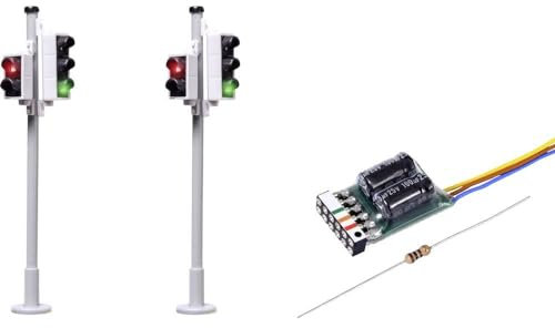 Viessmann 5095 H0 Verkehrsampel mit Fußgängerampel und LEDs Fahrzeug, 2 Stück