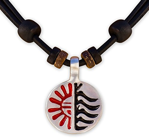 HANA LIMA Halskette Surferkette Tribalkette Lederkette Herrenkette Damenkette Metallanhänger