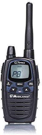 Midland G7 Pro Radio Ricetrasmittente Walkie Talkie Dual Band 8 Canali PMR446 e 69 Canali LPD - 1 Ricetrasmettitore, 4 Batterie Ricaricabili Ni-MH AA 1,2V/1800 mAh, Caricabatterie e Clip Cintura