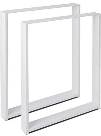 Set de 2 Pieds de Table Pied de Meuble Pied de Table à Manger avec par Acier Blanc (90x72 cm)