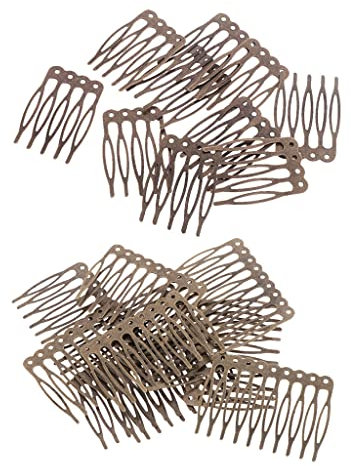 B Baosity 20x Peigne à Cheveux en Métal Accessoire Cheveux Femme Rétro Bronze
