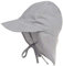 LACOFIA Baby Sonnenhut mit Bindebändern und Nackenschutz Kinder Strand Mützen Kleinkind Sommer Visier Cap Grau 2-5 Jahre Etikett 48-54