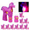 Relaxdays 10 x Einhorn Seifenblasenpistole, LED, batteriebetrieben, inkl. 20x Seifenblasen Flüssigkeit, Kinder & Erwachsene, pink