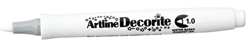 Artline 'Decorite' White Marker Pen 1.0mm for Card, Glass, Metal and Plastic