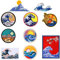Boao 11 Stück Wave Off Kanagawa Patch Gestickte Applikation Abzeichen Aufbügeln Annähen Patches Emblem Patch DIY Zubehör, Patch für Kleidung, Kleid, Hut, Jeans