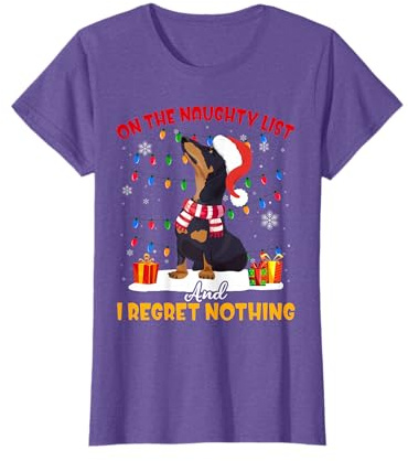 Dachshund Christmas Tree Dachshund Lover xmas gift Unisex Adult Black Short Sleeve Cotton Polyester 100% Christmas Graphic T-Shirt Small