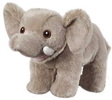 Bauer Spielwaren I Like My Planet - Elefant: Kuscheltier aus softem Plüsch, hergestellt aus recycelten PET-Flaschen, 100 % recycelt, stehend, 15 cm, grau (12912)
