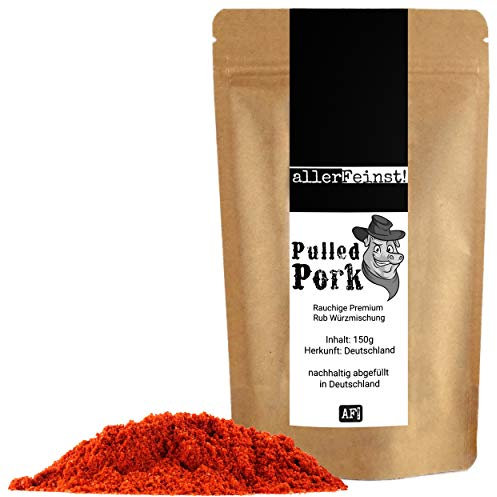 allerFeinst! - Pulled Pork - Rauchige Premium Rub Würzmischung - hochwertige Trockenmarinade, 1er Pack (1x 150g)
