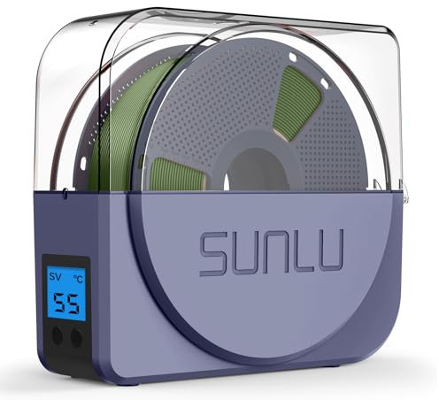 SUNLU Oficial Secador de Filamento con Ventilador de Circulación, Caja de Almacenamiento y Secado para Filamento de Impresora 3D 1.75 2.85 3.00mm, Elimina la Humedad del Filamento, S1 Plus Gris Azul