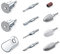 Beurer Manicure Pedicure Replacement 36109X7214 9-piece Set with Sapphire & Felt Attachments for MP62