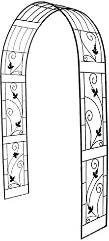 Daoyuan Metall Rosenbogen,Gartenbogen Rankhilfe,Gartenlaube für Verschiedene Kletterpflanzen,Pergola für Indoor/Outdoor,Hochzeitsbogen,Schwarz Rostfrei wetterfest,127X37X217cm