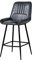 Massivmoebel24.de | Iron Label Barstuhl aus Echtleder #516 | aus echtem Büffel-Leder in Blau | 52x57x108 cm | 4 konische Beine aus Eisen | Barhocker Lederstuhl