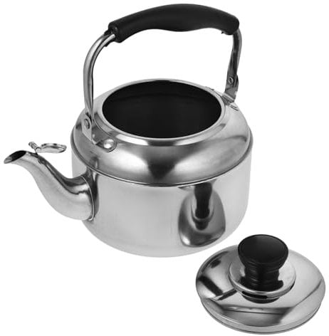 UPKOCH Stove Top Kettle, 1L Stainless Steel Teapot Camping Induction Tea Kettle Hot Water Kettle for Gas Hobs, Induction and Electric Hobs