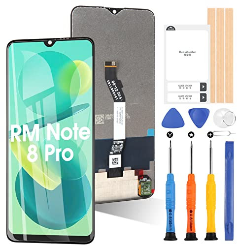 Pantalla para Xiaomi Redmi Note 8 Pro Pantalla táctil LCD Pantalla de Vidrio digitalizador de Repuesto con Herramientas (Negro no aplicable a Redmi Note 8)