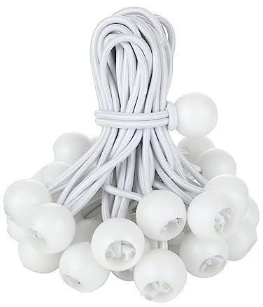 GOYADA 75 Pcs Elastic Rubber Bungee with Ball, Elastic Strap for Tarpaulin, Tarpaulin for Tents, Tarps, Posters, Camping, Curtains Extension Harness – 150 mm
