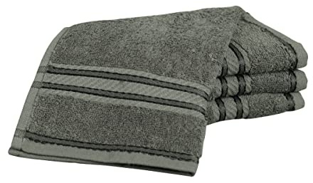 Bentley Priory Linens Supreme Face Flannels for Bathroom 500GSM Super Soft Combed Cotton Pack of 4 Absorbent and Quick Dry Face Cloth Flannel Towels Set 30 x 30cm (CHARCOAL)