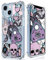 CAROKI for iPhone 14 Plus Clear Case, [Anti-Yellowing] with Purple Skull Pattern Clear Case Bumper Protective Shockproof Soft Silicon Cover Case for iPhone 14 Plus 6.7-Purple Skull