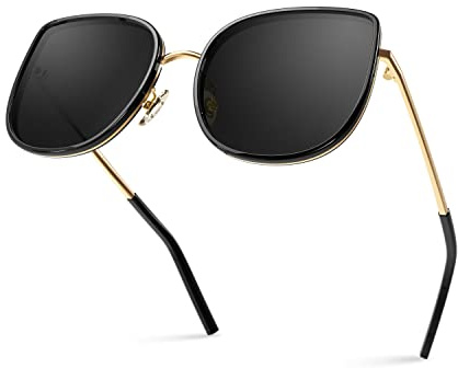 Bloomoak Polarized Oversized Sunglasses for Women - Stylishly Cat Eye Retro Designer Shades - Ultra Light and UV400 Eye Protection