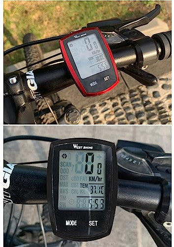 BESPORTBLE Computer Tachometer Fahrrad Digital Bike Stoppuhr 22 Funktionen Rot