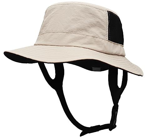 Huakunda Sonnenhut Herren UPF 50+UV Schutz Anglerhut mit Kinnband Faltbar Safarihut Breite Krempe Buschhut für Draussen Reisen (Khaki)
