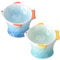 Tioncy 2 Pcs Raised Tilted Ceramic Cat Food Bowl Fish Shape Cute Elevated Slanted Shallow Angled Cat Dish Non Slip Feeder Bowl for Anti-Vomiting and Whisker Fatigue(Blue, Green)
