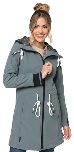 MARIKOO Damen Softshell Mantel mit Kapuze Softshelljacke B964