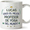 MUGFFINS Tazas Personalizadas para PROFESOR DE YOGA hombre - En Español - Mejor del Mundo - 11 oz / 330 ml - Regalo Personalizable original y divertido
