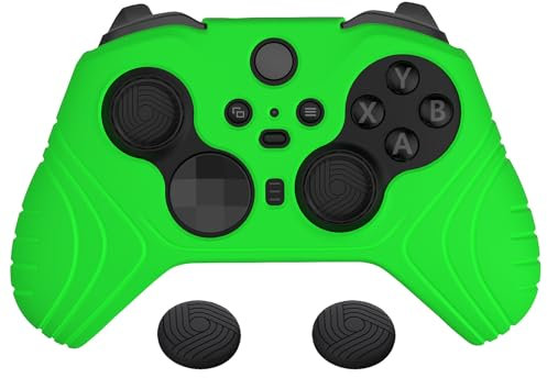 PlayVital Cover Custodia per Xbox Elite Series 2 Controller Skin Protettiva Silicone Antiscivolo Copri Levette Analogiche per Xbox Elite Series 2 Core Joystick(Samurai Edizione)-Verde