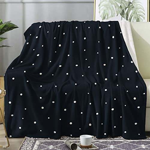 Kuscheldecke 130x160 Polka Punkte Flauschige Decke Kunst Fleecedecke Sofadecke Couchdecke, Flanell Decken Blanket, Kleine Wohndecke Winter Warm Weich