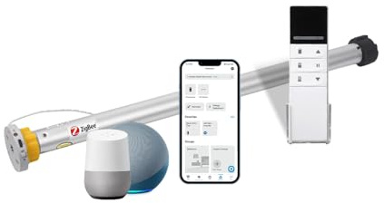 ZigBee Rechargeable Motor Alexa Directly Connect, No HUB Required, Zigbee Roller Shades/Blinds Motor for 1.5 Roller Shade Tube