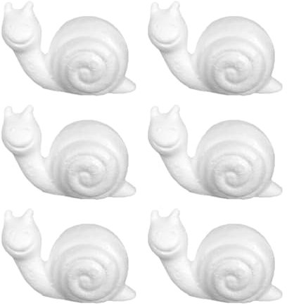Lurrose 6St Schaumstoff in Schneckenform Styropor Tier Schnecke zum Basteln Handbuch Ringe Styroporkugeln Schneckenmodell Ornament Weihnachtsbaum Geschenk Requisiten Kunsthandwerk Weiß