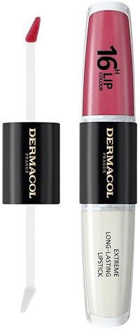 NEW Dermacol - 16-Hour Lip Colour, Highly Pigmented Glossy Lip Stain, Two-Phase Lip Plumper Gloss, Kissproof Lip Makeup Products with Matte and Glitter Finish, n.35