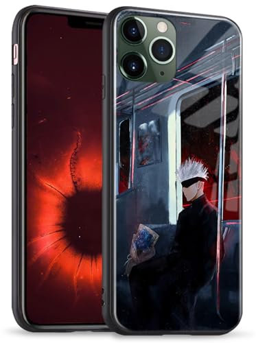 Gojo Satoru JJK Anime-Charakter Silikon-Telefonhülle, weiche TPU-Schutzhülle, Manga-Muster schwarz Abdeckung für iPhone 13