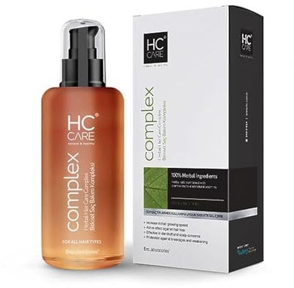 HC COMPLEX 100% Kräuter Haarpflegelotion 200 ml Anti Frizz Haarstärkendes Ganz Natürlich Alle Haartypen, Geschädigtes, Trockenes, Verdickendes, Feines Pflegendes Haarwachstum Glättende Haarmaske