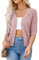 GRACE KARIN Cardigans for Women UK Women V-Neck Sweater Short Sleeve Cardigan Grey Pink L