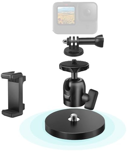 JEBUTU Magnetic Camera Mount, Magnetic Tripod Mount, Magnet Camera Mount with 360°Ball Head, Action Camera Adapter, Phone Holder for Action Camera