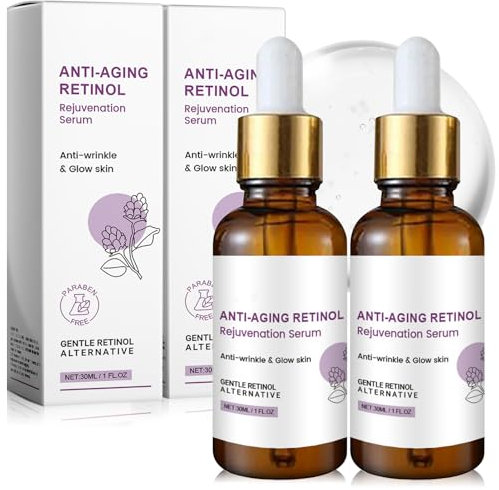 Retinol Rejuvenation Serum,2 x 30 ml,Retinol Serum Gesicht,Gesichtsserum,Mildert Fältchen & Linien,Anti Aging Serum,Anti-Falten Serum